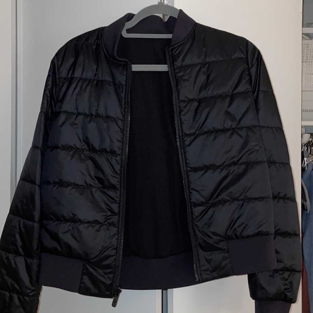 Lululemon Black Reversible Bomber Jacket